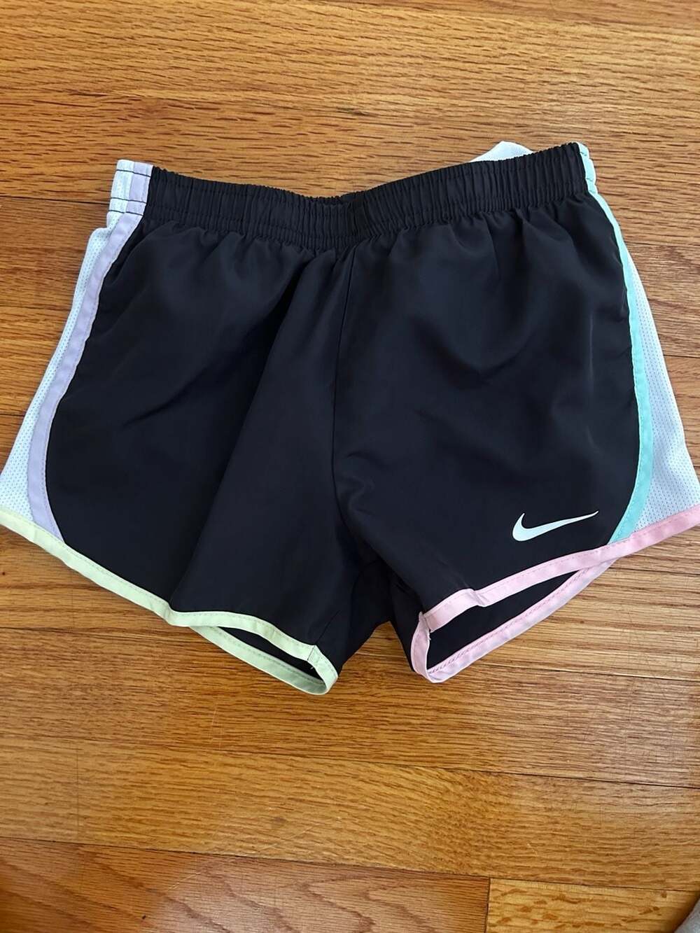 Nike Girls' Dri-FIT Tempo Running Shorts Black Multi-Color Size 6X